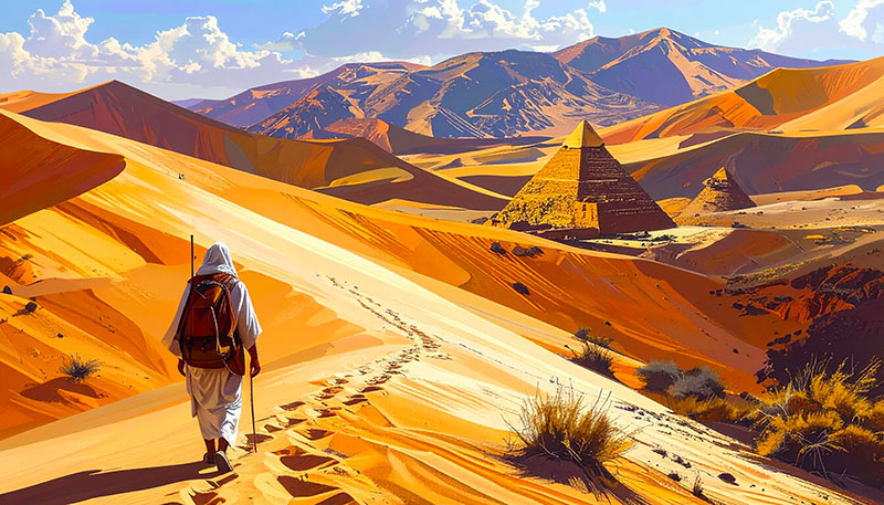 Santiago, un jeune berger andalou qui part à la recherche d’un trésor caché au pied des pyramides d’Égypte