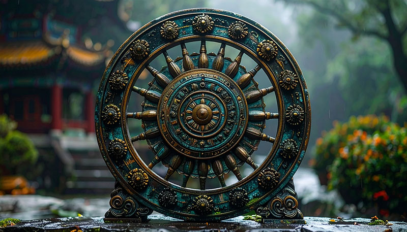 Roue du samsara, symbole du cycle des renaissances
