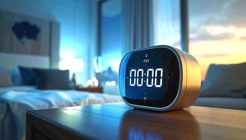 Heure miroir 00:00 sur une horloge digitale